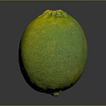 Fresh Green Lemon With Textured Surface And Yellow Hues On Dark Background