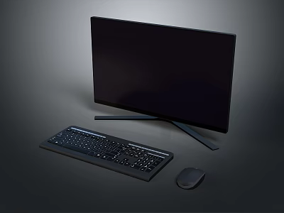 Modern Desktop Computer Accessories With Monitor Keyboard And Mouse 3d model