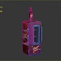 Red Mini Refrigerator With Coca-Cola Bottle And Sprite Stickers Vintage Design
