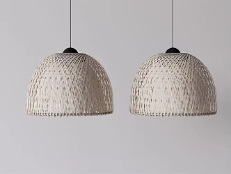 Quiet chandelier rattan chandelier 3d model