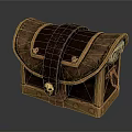 Vintage Wooden Treasure Chest Storage Box With Leather Straps Golden Buckles And Brown Surface Finish