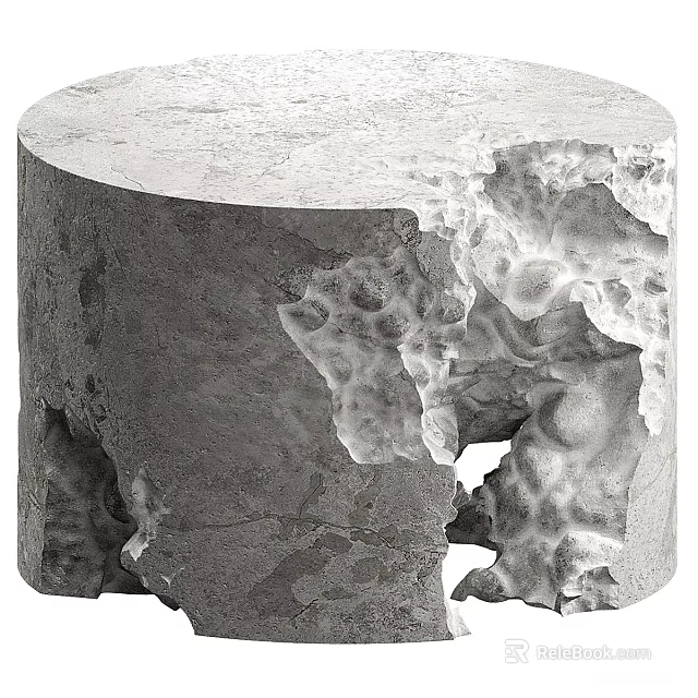 Rustic Organic Stone Coffee Table With Natural Texture And Irregular Design 3d model 