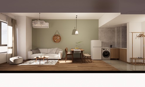 Guest Restaurant Apartment One Bedroom 3d model