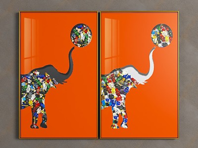 Light Luxury Animal Painting Decorative Painting model