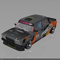 Gray And Orange Modified Race Car With Number 55 Stickers And Racing Livery