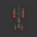 Vintage Steam Tractor With Green Black Body And Large Red Wheels