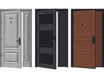 Modern child-mother door entry door combination 3d model