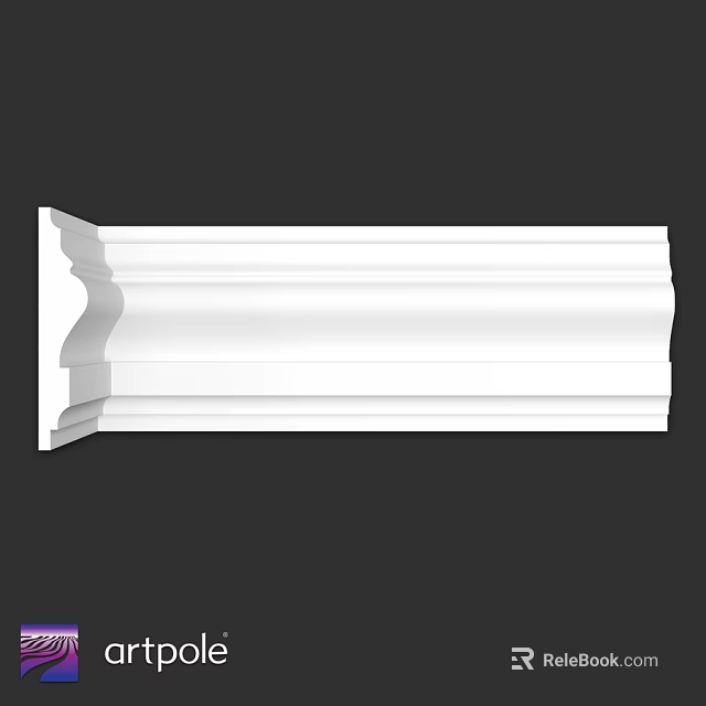 White Decorative Molding with Curved Design for Interior Architectural Use 3d model 