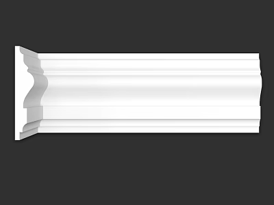 White Decorative Molding with Curved Design for Interior Architectural Use 3d model
