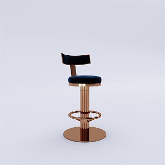 Light Luxury Bar Chair 3d model