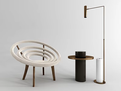 Leisure sofa chair side table 3d model