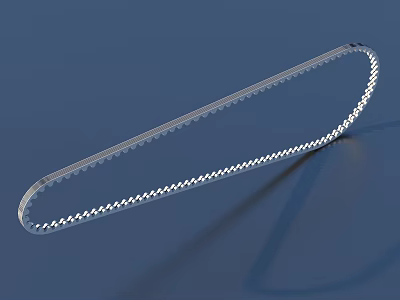 Transparent Serrated Strip Tool With Sharp Edges On Blue Background 3d model