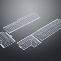 White Architectural Wireframe Models For Building Structure And Roof Design