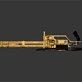Golden Weapon Design With Metallic Finish And Black Hose Attachment Detail