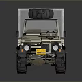 Beige Off Road Truck With Spare Tire On Roof And Cargo Box