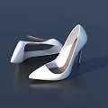 Women's White High Heels With Pointed Toe And Stiletto Heel Design
