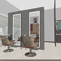 Bright Modern Beauty Salon Interior With Hairdressing Chairs Sofa Mirrors Lighting And Decorative Wall