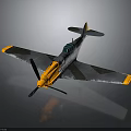 Aerospace Themed Model Aircraft With Gray Body Yellow Propeller And Wings Design