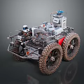 Rugged Off Road Car Featuring Large Tires Complex Mechanical Structure And Exploration Gear 3d model