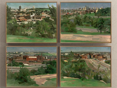 modern landscape painting 3d model