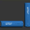 Blue Cylindrical Batteries In Standing And Lying Positions On Reflective Surface 3d model