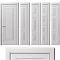 Various White Hinged Doors With Panel Details For Home Interior Use 3d model