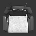Gray And White Gaming Chair With High Backrest Armrests And Wheeled Base