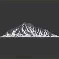 Modern 3D Snowy Mountain Artwork On Square Paper With Detailed Texture 3d model
