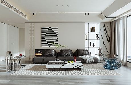 modern living room 3d model