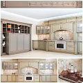 Classic Kitchen Cabinets With Glass Doors Marble Countertop And Traditional Interior