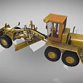 Yellow Heavy Duty Grader Construction Equipment With Large Blade And Wheels