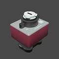 Modern Multifunctional Red Gray Entertainment Device With Round Top And USB Ports