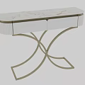 Elegant Modern Dressing Table With White Drawers And Gold Metal Legs