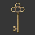 Modern Key Door Key Golden Key 3d model
