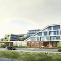 Modern School 3d model