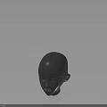 Black Mannequin Head With Realistic Brown Mustache And Smooth Surface Details