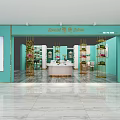 Elegant Modern Beauty Salon Interior Design With Turquoise Accents Display Shelves And Product Counters