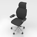 Ergonomic Black Office Chair With High Back Metal Frame And Wheels