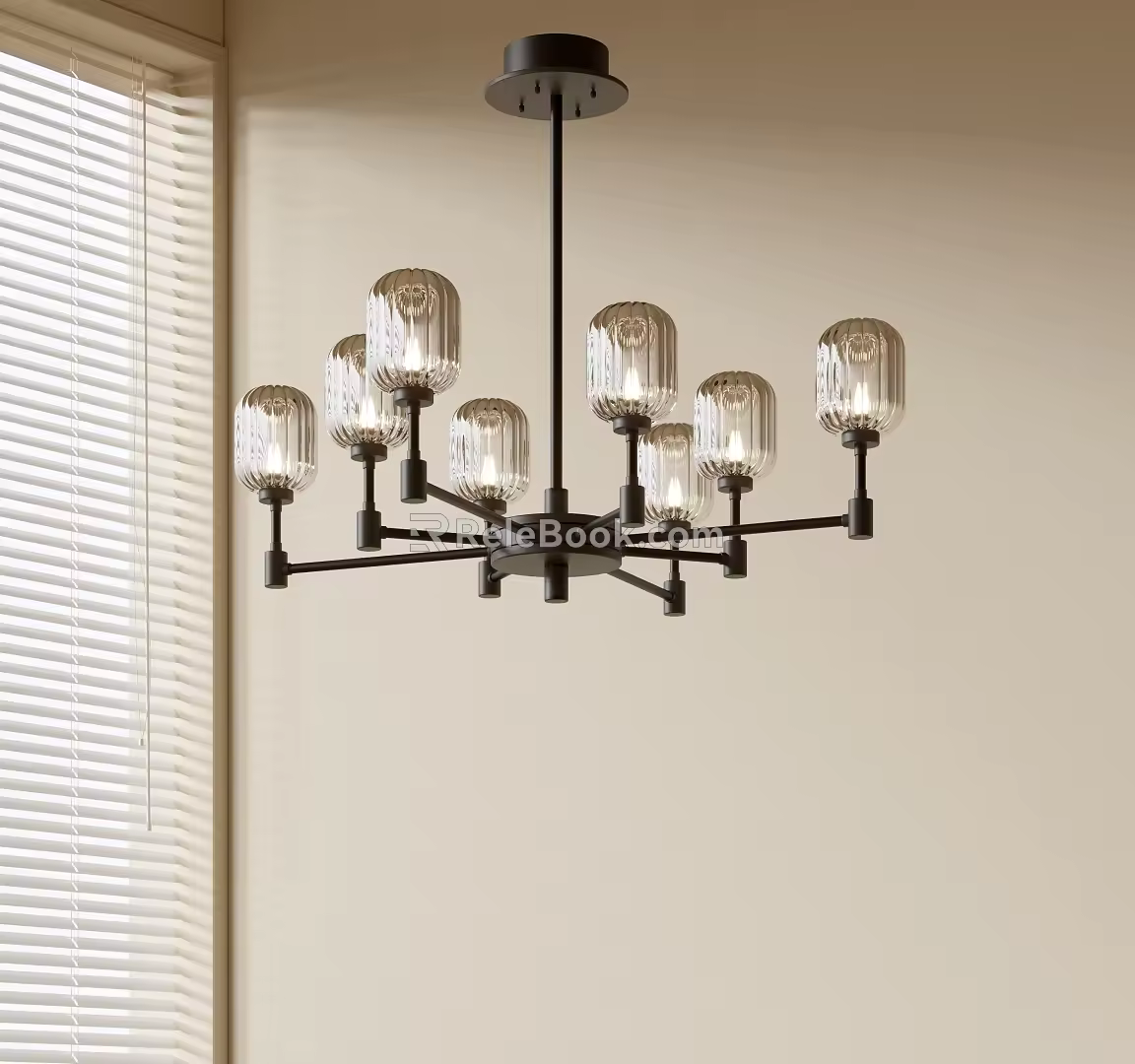 Modern Simple Chandelier Nordic Style Chandelier Mediterranean Style Chandelier Study Lamp Combination Dining Room Lamp Glass Ceiling Combination 3d model
