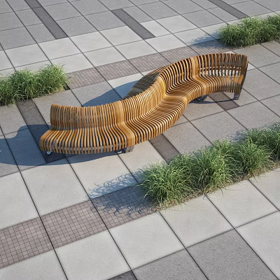 Modern Outdoor Public Seat Park Public Seat VR Park Public Seat 3d model