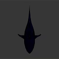 Realistic Shark 3D Model with Deep Blue Body and White Underbelly on Dark Background