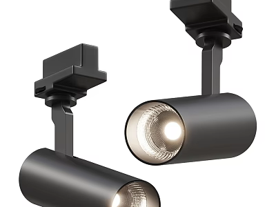 Modern Black Downlights And Spotlights Track Mounted Ceiling Lighting Fixtures With Bright Illumination 3d model