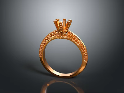 Golden Metal Hardware Tool Accessory With Intricate Patterns And Crown Design 3d model
