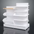 White Multi Layer Retail Display Shelf With Flat And Slanted Shelves Design 3d model