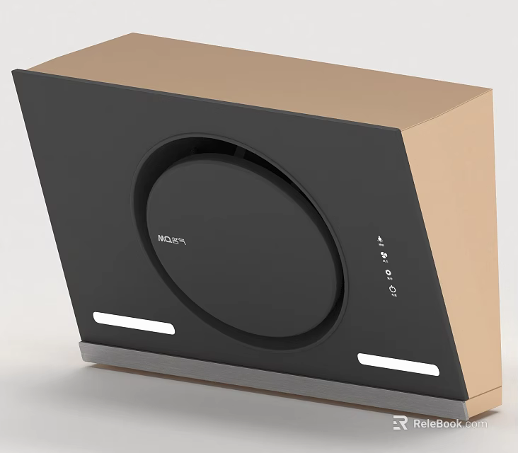 NOVA Induction Cooktop With Black Surface Brown Frame And Control Buttons 3d model 