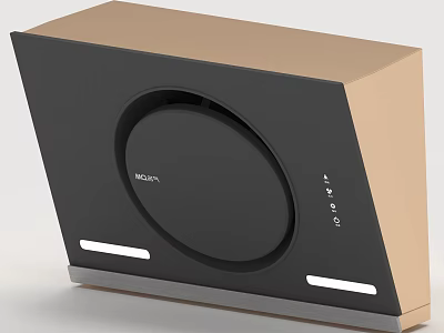 NOVA Induction Cooktop With Black Surface Brown Frame And Control Buttons 3d model
