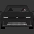 Gray Coupe Car with Transparent Roof Red Wheels and Modern Sleek Aerodynamic Design