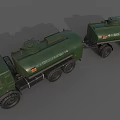 Green Heavy Duty Multi Wheel Tanker Truck With Trailer For Fuel Transportation