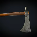 Sharp Metal Axe With Wooden Handle For Cutting And Chopping Tasks