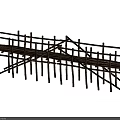 Rustic Handmade Twig Bridge With Wooden Support Frames And Simple Design